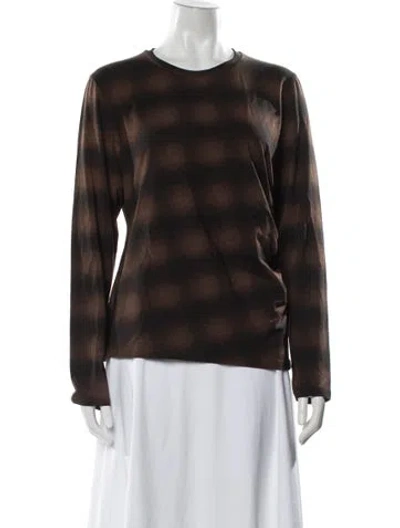 Pre-owned Vince Tie-dye Print Crew Neck Sweater In Brown