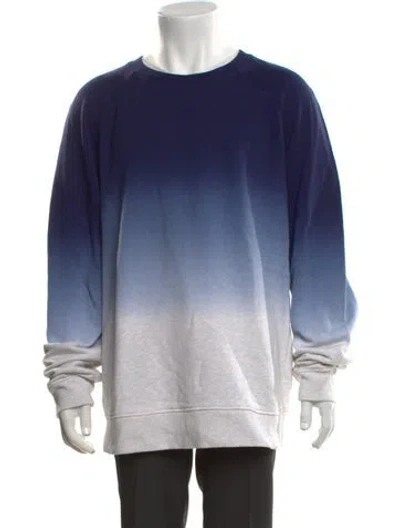 Pre-owned Vince Tie-dye Print Crew Neck Sweatshirt In Blue
