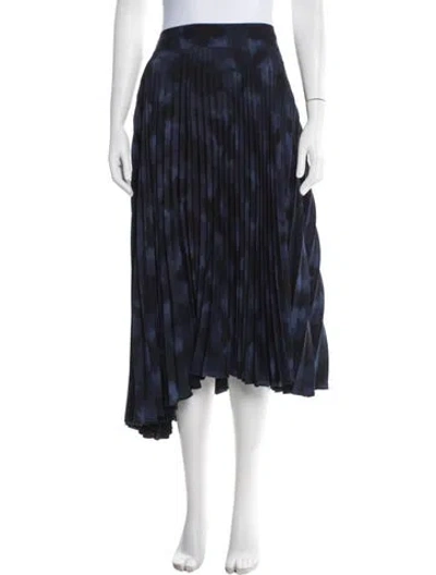 Pre-owned Vince Tie-dye Print Midi Length Skirt In Black/blue