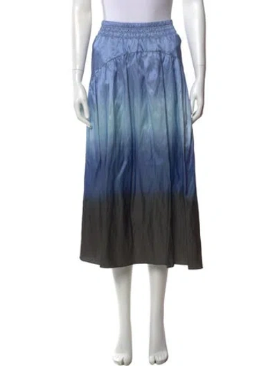 Pre-owned Vince Tie-dye Print Midi Length Skirt In Blue