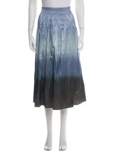 Pre-owned Vince Tie-dye Print Midi Length Skirt In Green
