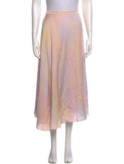 Pre-owned Vince Tie-dye Print Midi Length Skirt In Purple
