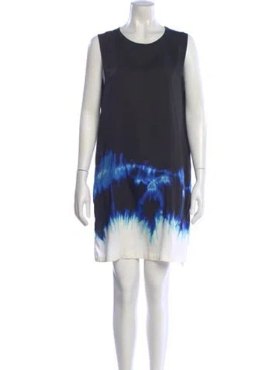 Pre-owned Vince Tie-dye Print Mini Dress In Blue