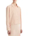 Vince Till Stripe Cropped Button Shirt In Neutral