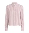 Vince Till Stripe Cropped Button-up Shirt