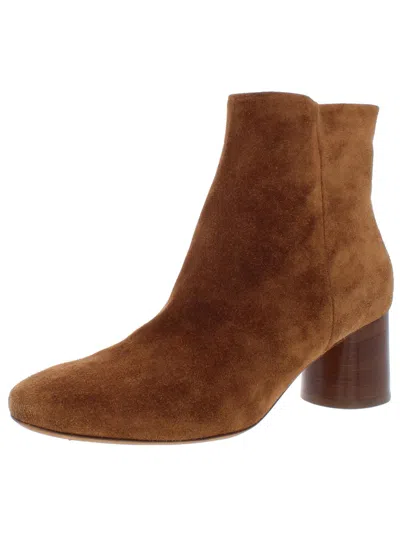 Vince Tillie Womens Solid Round Toe Ankle Boots In Brown