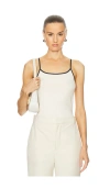 Vince Tipped Pima Cotton Camisole In Cream