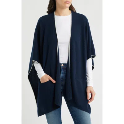 Vince Tipped Cashmere Cape In Blue