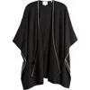Vince Tipped Cashmere Wrap In Black