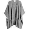 Vince Tipped Cashmere Wrap In Medium Grey