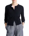 Vince Tipped Half Moon Cardigan In Coastal/optic White