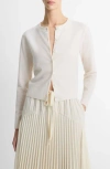 Vince Soft Boucle Cardigan Sweater In Off White/optic White