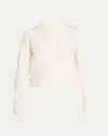 Vince Tipped Half-moon Cardigan In Neutral