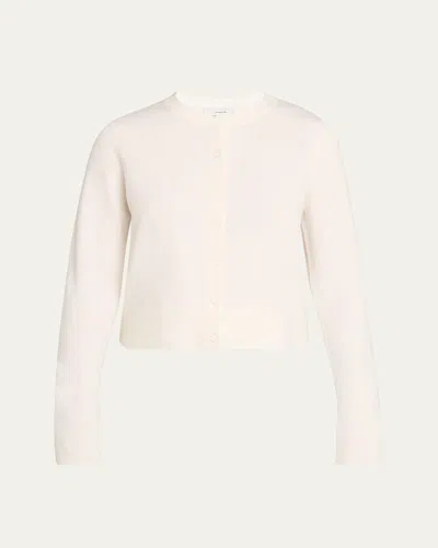 Vince Tipped Half-moon Cardigan In Neutral