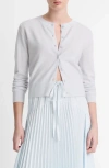 Vince Women's Wool-cashmere Cardigan In Opal Grey/optic White