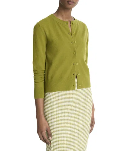 Vince Tipped Half Moon Wool & Cashmere-blend Cardigan In Multi