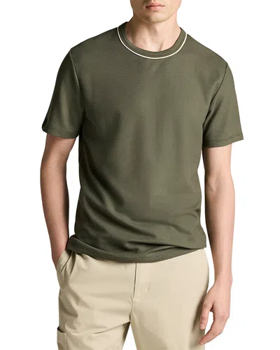 Vince Tipped Pima Pique Short Sleeve Crewneck Tee In Green