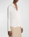 Vince Silk Blouse In Off White/rye