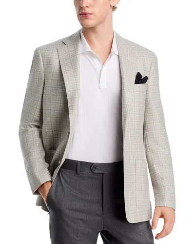 Vince Tonal Check Slim Fit Unstructured Sport Coat In Light Grey/tan