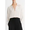 Vince Tonal Stripe Button-up Shirt In Creme