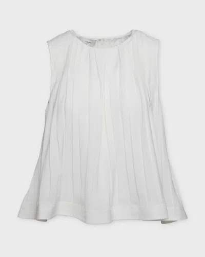 Vince Topp Pleated A-line Crew Neck Offwhite