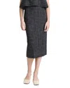 Vince Trellis Plaid Pencil Skirt In Black