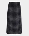 Vince Trellis Plaid Pencil Skirt In Black