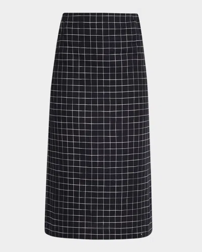 VINCE TRELLIS PLAID PENCIL SKIRT