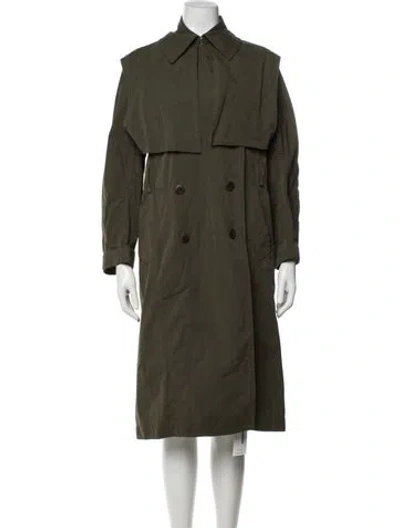 Pre-owned Vince Trench Coat In Green