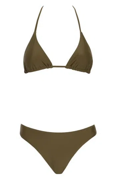 Vince Triangle Bikini Top In Green