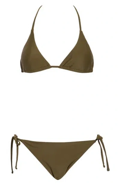 Vince Triangle Bikini Top In Green