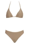 Vince Triangle Bikini Top In Taupe Haze