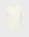 Vince Sweater Collared Button-front In White