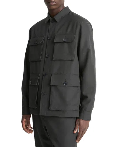 Vince Tropical Wool Field Jacket In Black