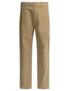 Vince Cotton And Linen Cargo Trousers Beige In Brown