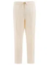 Vince Tailored Trousers With Back Pockets And Button Detail In White