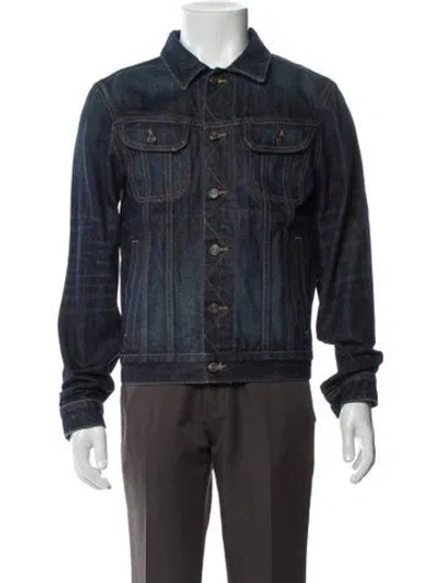 Pre-owned Vince Trucker Jacket In Blue