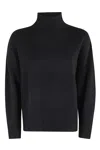 Vince Turtle Neck Side Slit Sweater In Black