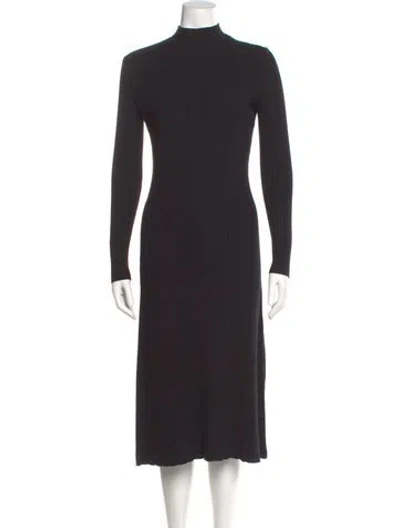 Pre-owned Vince Turtleneck Long Dress In Black