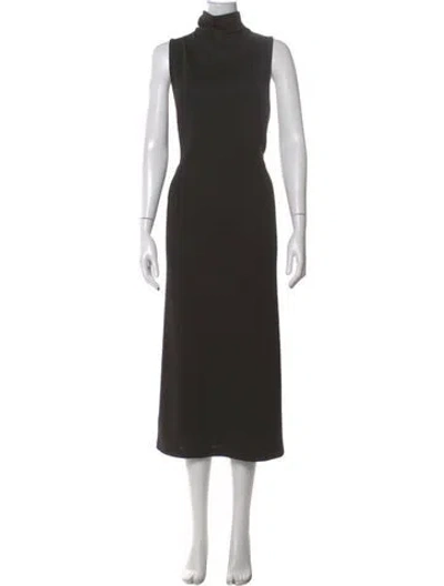 Pre-owned Vince Turtleneck Long Dress In Black