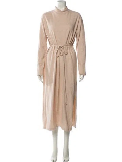 Pre-owned Vince Turtleneck Long Dress In Brown