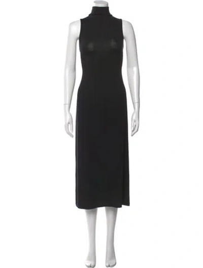Pre-owned Vince Turtleneck Long Dress W/ Tags In Black