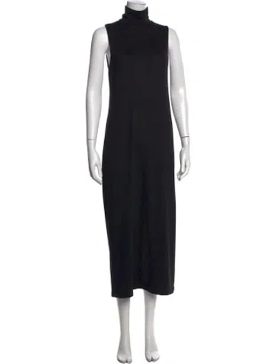 Pre-owned Vince Turtleneck Long Dress W/ Tags In Black