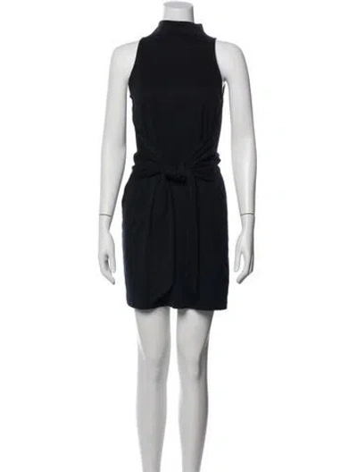 Pre-owned Vince Turtleneck Mini Dress In Blue
