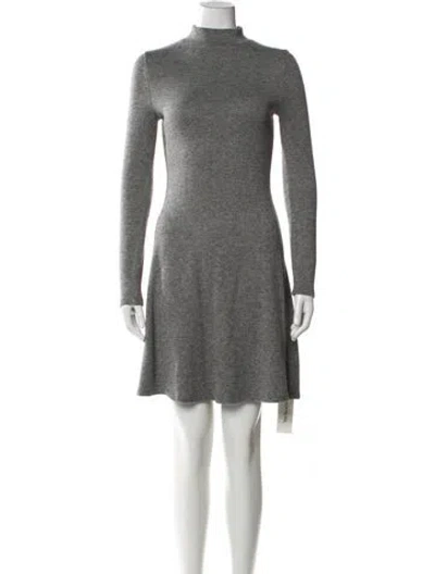 Pre-owned Vince Turtleneck Mini Dress In Gray