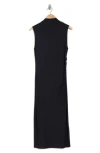 Vince Turtleneck Sleeveless Ruched Sweater Dress In Coastal