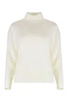 Vince Turtleneck Sweater In Wool And Silk In White