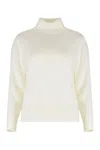 Vince Turtleneck Sweater In Wool And Silk In White