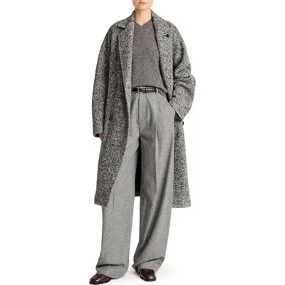 Vince Tweed Coat In Gray