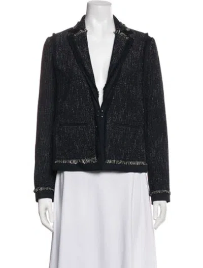Pre-owned Vince Tweed Pattern Blazer In Black